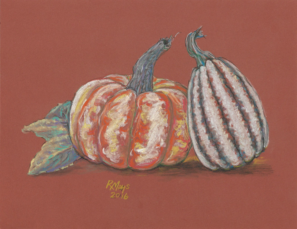"Gourds on Orange" Art Print