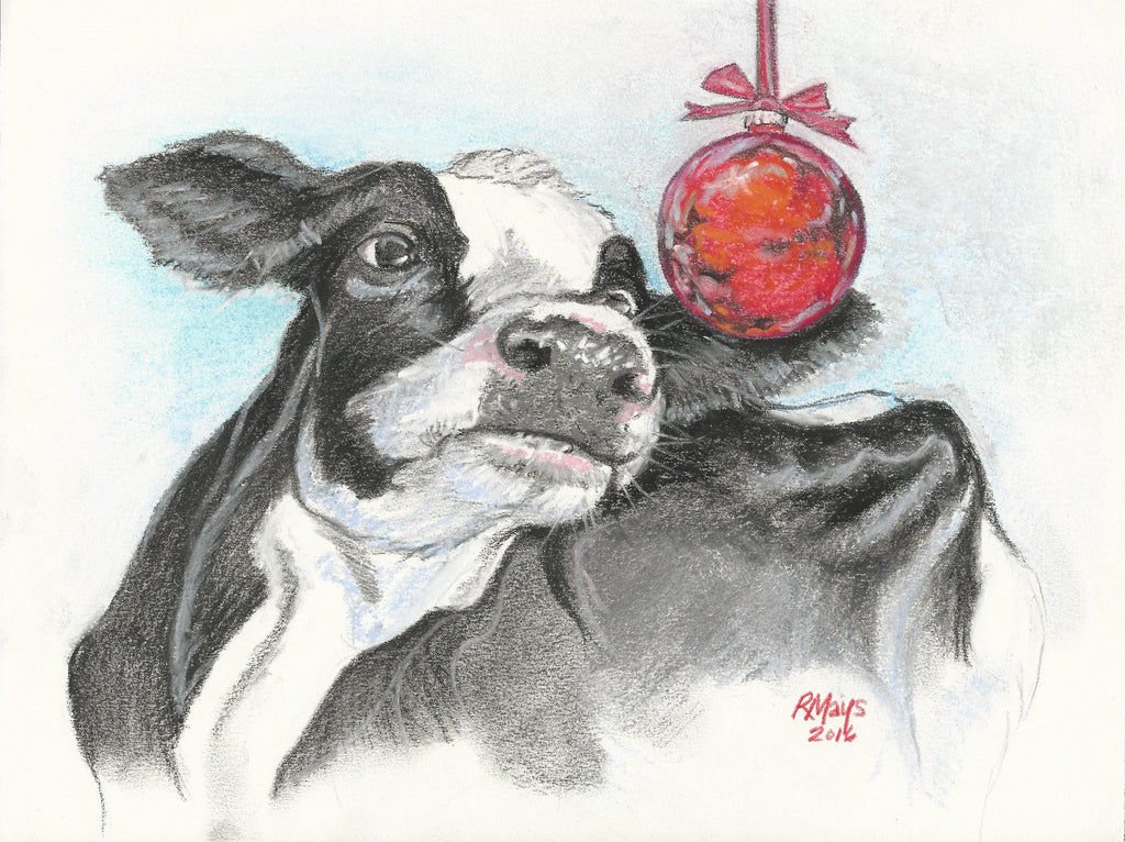 "Christmas Cow" Art Print