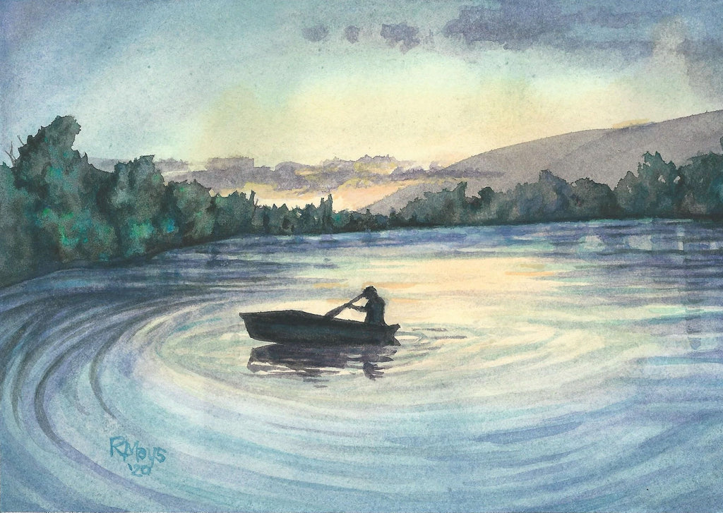 "Twilight on Wilson Pond" Watercolor Art Print