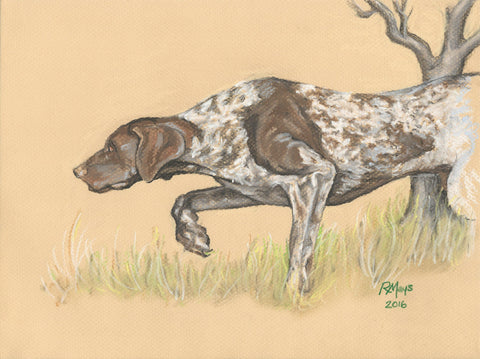"Pointing"  Hunting Dog Art Print